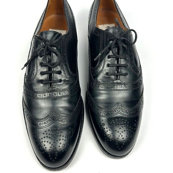 Bally Prestige Parawet Switzerland Leather Cap Toe Oxfords Black Wing Tips Shoes main image 9